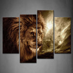 Wall Art Lion Stormy Sky