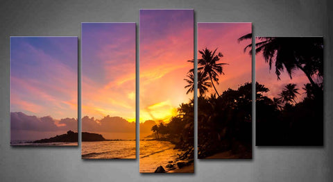 Wall Art Palm Trees Sunset Beach