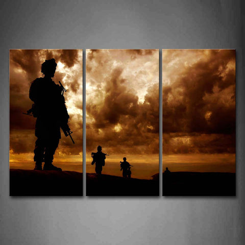 Unframed Wall Art Soldiers Sky Clouds