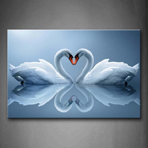 Wall Art Swans Heart Water