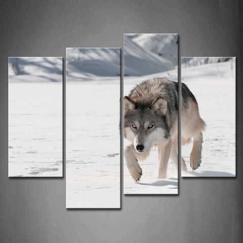 Unframed Wall Art Wolf Winter Snowfield