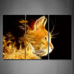 Wall Art Yellow Orange Brown Cat