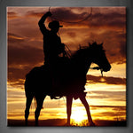 Wall Art Cowboy Horse Sunset
